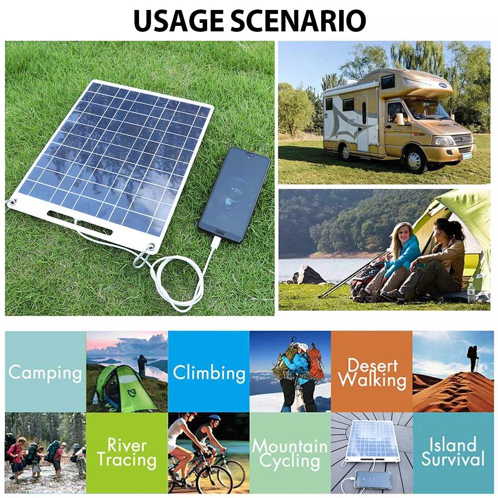 شاحن شمسي Soecopo 100 واط USB مزدوج