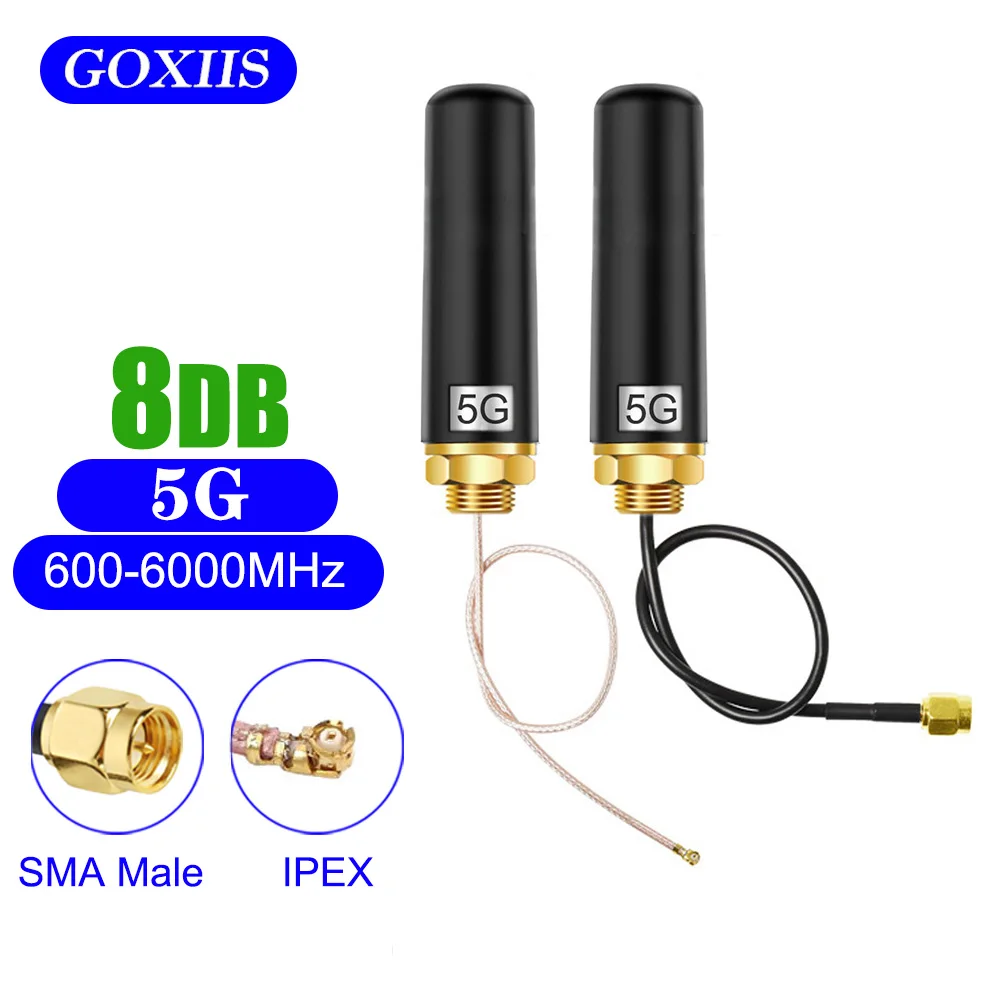 

5G 4G GSM WiFi Antenna600-6000MHz SMA Male ipex Connector for WiFi Router Wireless Network Card IOT Antenna