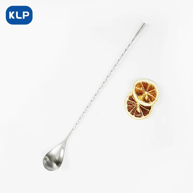 KLP Stainless Steel Bar Spoon Mixer Stick Long handle stirring spoon milk tea Coffee Stir stick Mixer tool Bar-spoon bar spoon