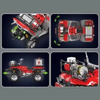 2100Pcs Technical Remote Control ATV Fire Department Motorcycle Building Blocks Set Motors Car Model Toys For Kids Gifts Boys 5