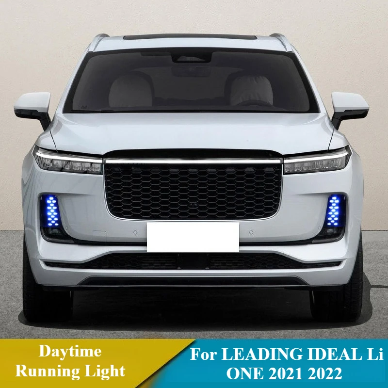 For LEADING IDEAL Li ONE 2021 2022 Led Daytime Running Light Front Fog Lamp DRL Dynamic Turn Signal Night Blue Driving Lights detail image 3