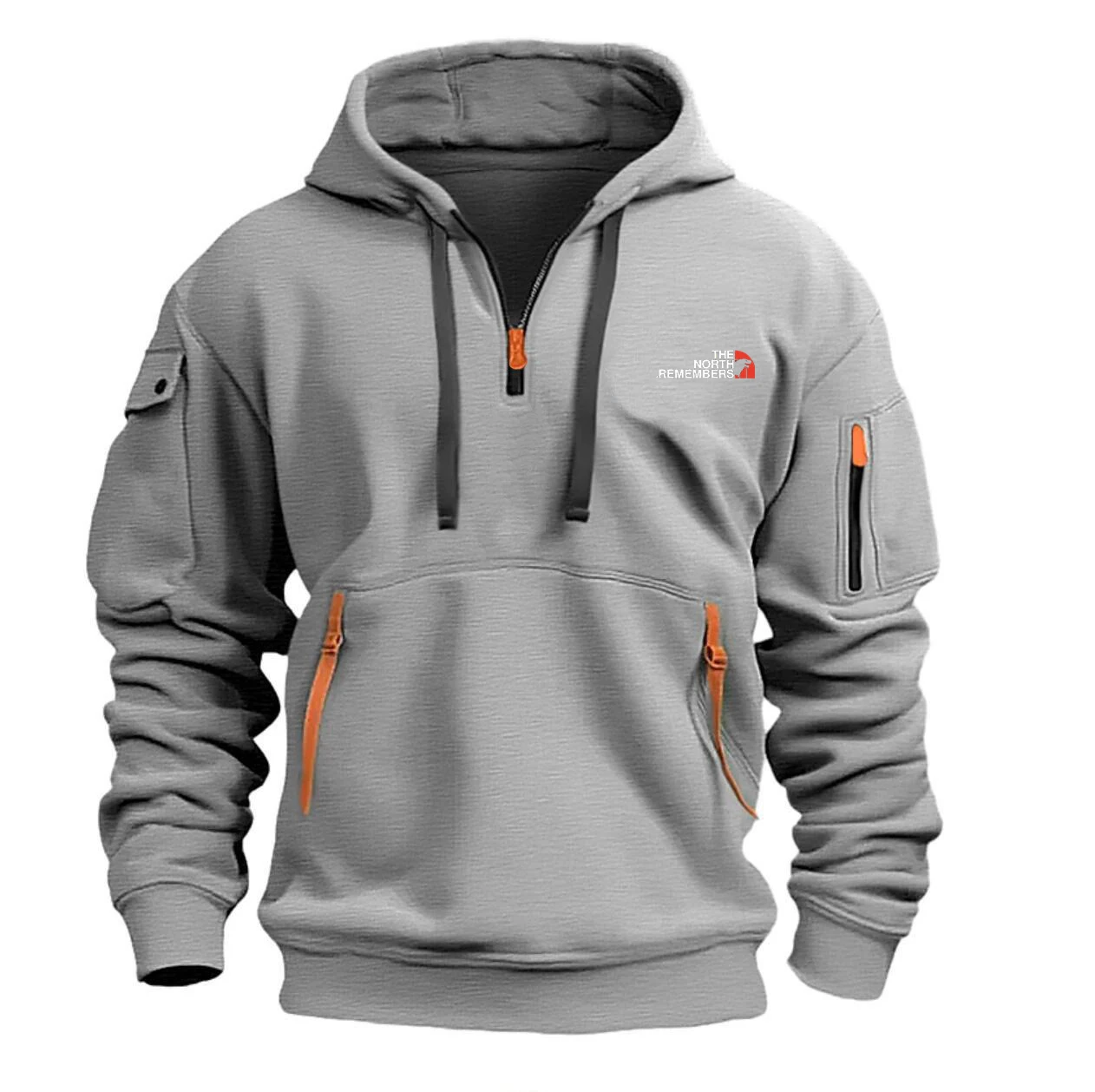 Sudadera con cremallera para hombre con bolsillos múltiples_voghion.com