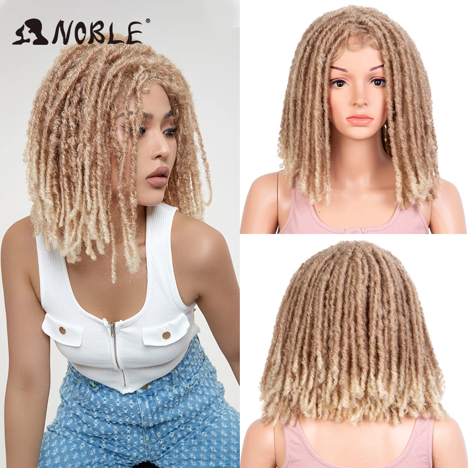 

Noble Braided Wig for Women 14" Pre-twisted Passion Twists Crochet Wig Synthetic Lace Wig with Baby Hair Synthetic Lace Wig