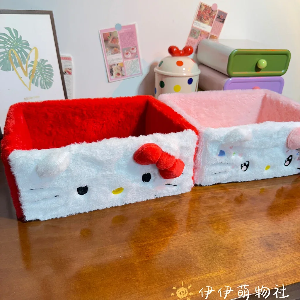 Cartoon Kitty Storage Basket Desktop Cosmetics Storage Box Snacks Key Storage Basket Miscellaneous Storage Box Cute