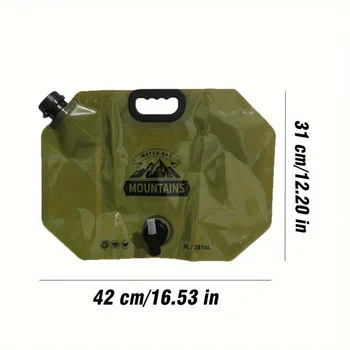 Outdoor Portable Water Storage Bag 8L With Faucet Valve Travel Camping Food Grade Large Capacity Foldable Plastic Water Bag 2