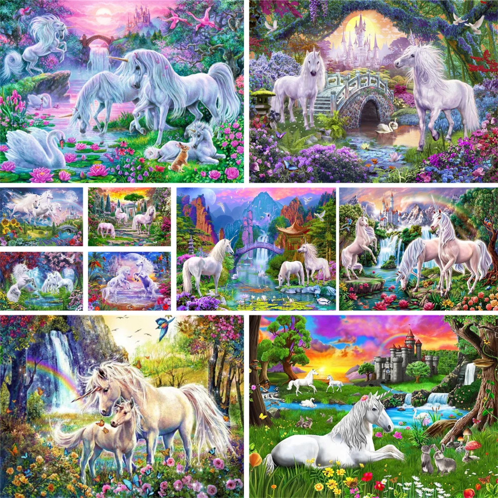 Unicorns Oil Painting Numbers Diy Paint Numbers Adults Oil Painting Canvas Unicorn Paint