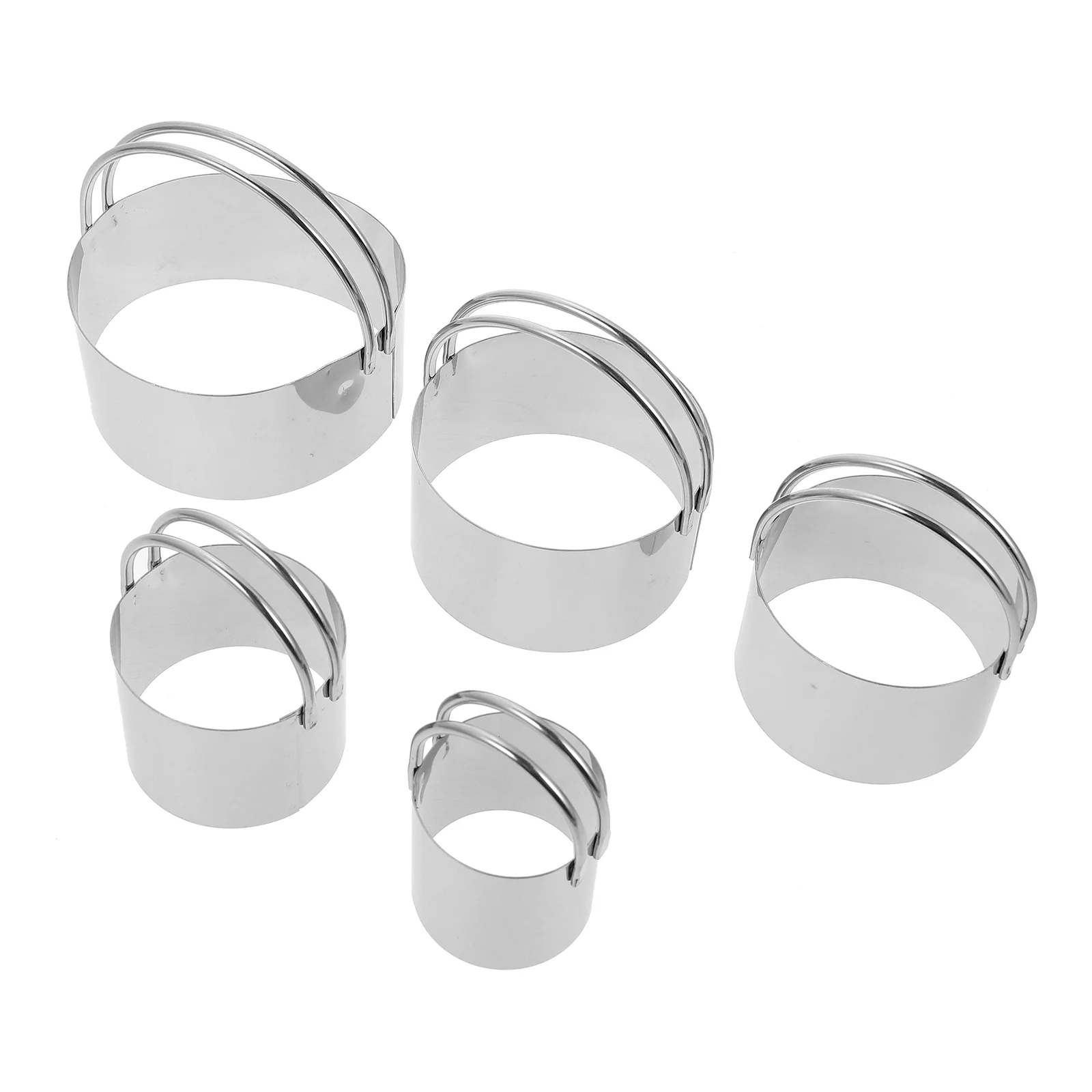 

5 Pcs Biscuit 5-piece Set of Mousse Rings Biscuits Cake Shaper Stainless Steel Round Baking