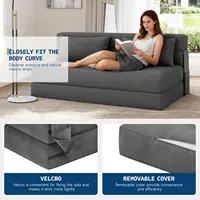 4-in-1 Folding Sofa Bed Convertible Sleeper Soft Corduroy Loveseat Couch With Pillow Space-Saving Fold Out Chair Bed For Room 5