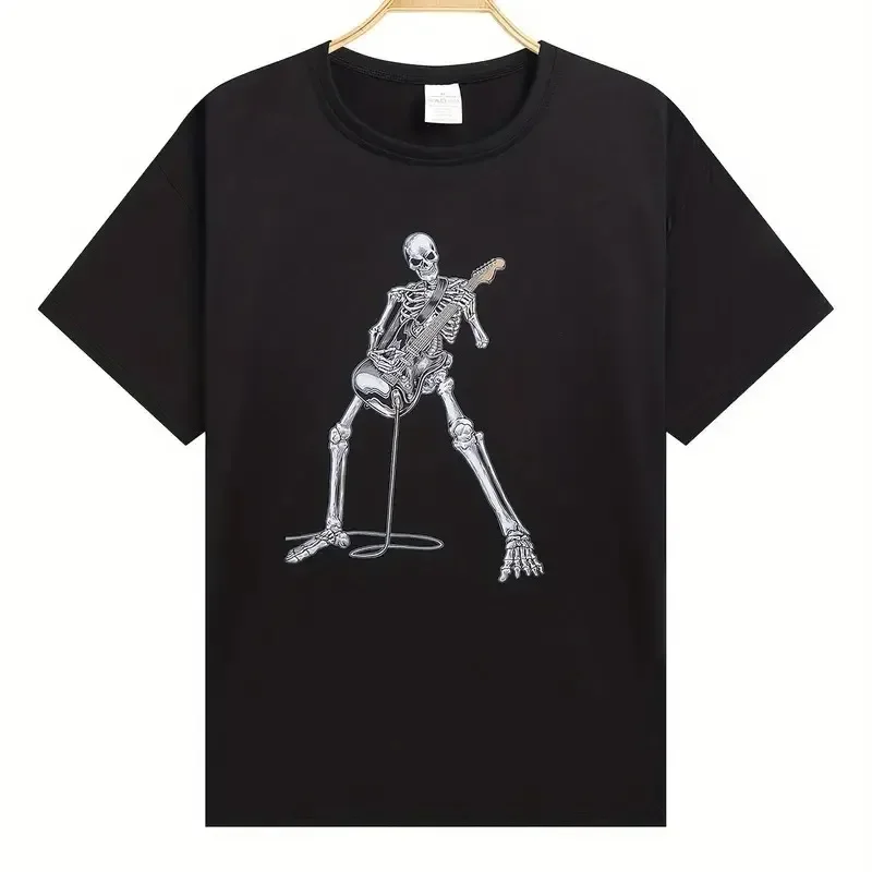 Camiseta Con Tampado De Queleto En 3D Para Hombre, Diseño De