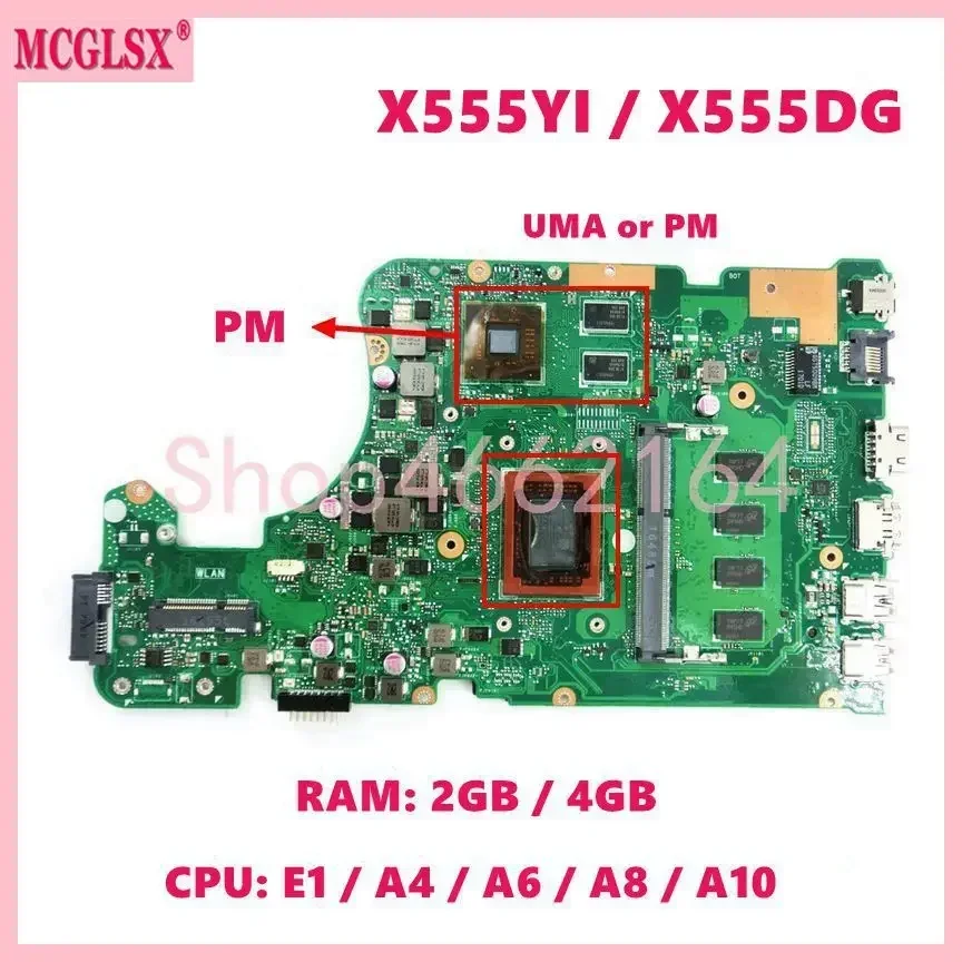 X555DG E1/A4/A6/A8 CPU Mainboard For ASUS X555DA X555YA X555D
