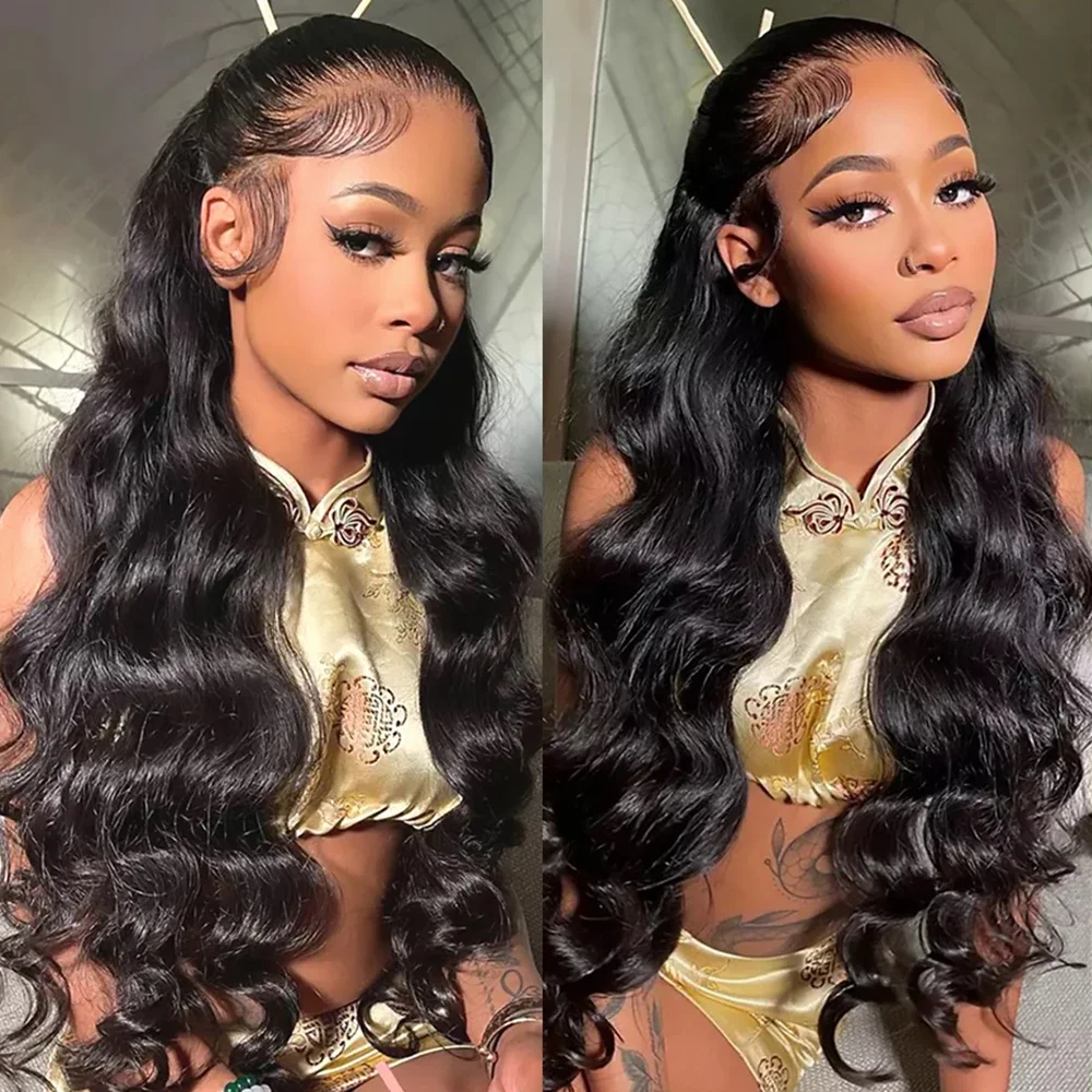 Human Hair Wig Body Wave Lace Front 250 Density Brazilian Hair 13x4 Lace Frontal For Black Women Pre Plucked With Baby
