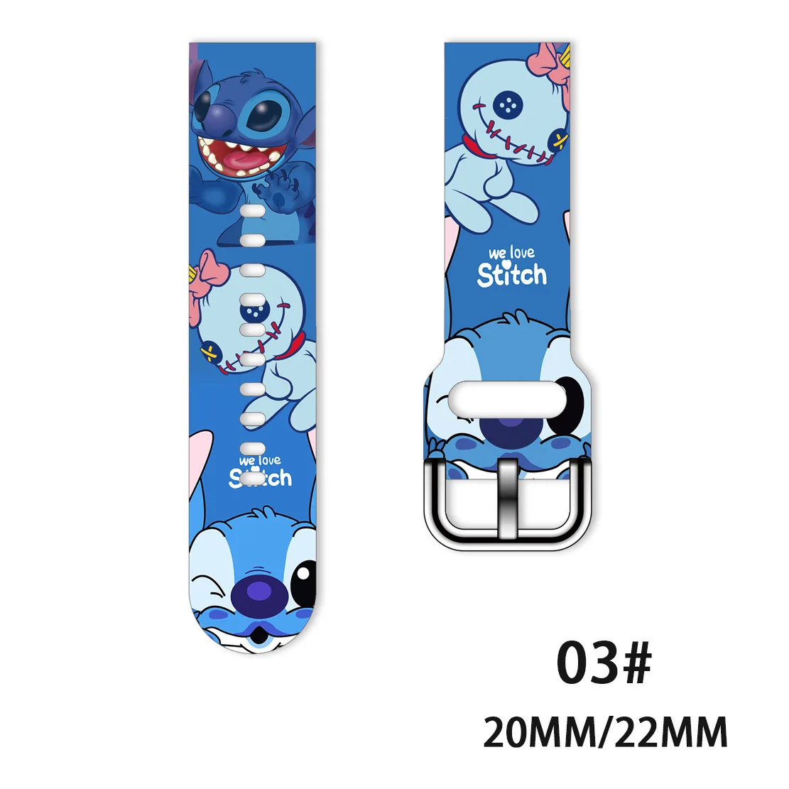 Фото Браслет Disney Lilo & Stitch для Samsung Galaxy Watch 4 Classic/46 мм/Active 2/3/Gear S3/amazfit Huawei Watch GT 2/3 Pro №4