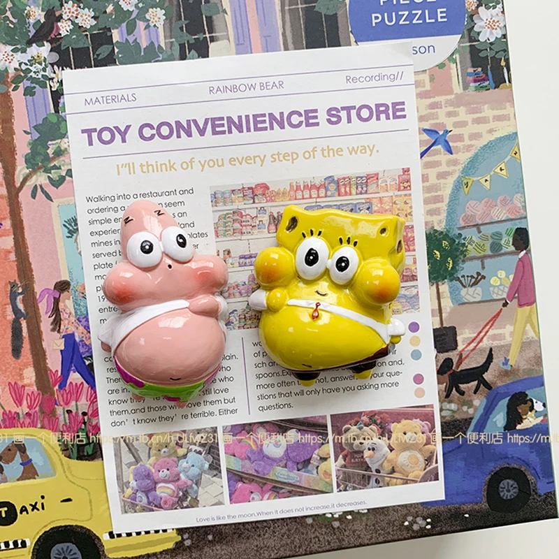 

Милый холодильник с магнитными наклейками и мультяшными украшениями в стиле ретро