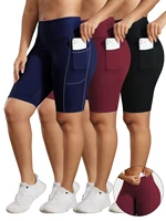 Women's Pocket Five Quarter High Waisted Yoga Pants Leggings Running Training Sports Fitness Slim Fit Quick-drying Cycling Pants