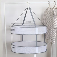 Foldable double-layer clothesline socks sweater socks artifact clothesline flat mesh bag clothesline drying net 1PC 1