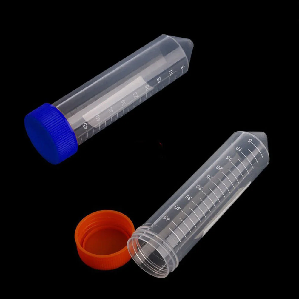 

50 Pcs Centrifuge Tube Cone Plastic Test Tubes Science Laboratory Pointed Bottom for