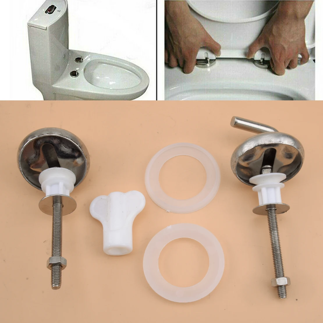 

2pcs/Set WC Toilet Cover Hinge Quick Release Top Fix Toilet Seat Repair Fittings