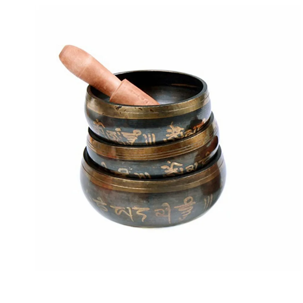 Copper Yoga Tibetan Singing Bowl Set Hand Hammered For Meditation Prayer Chakra Himalayan Crystal Home Decoration Decorative 4