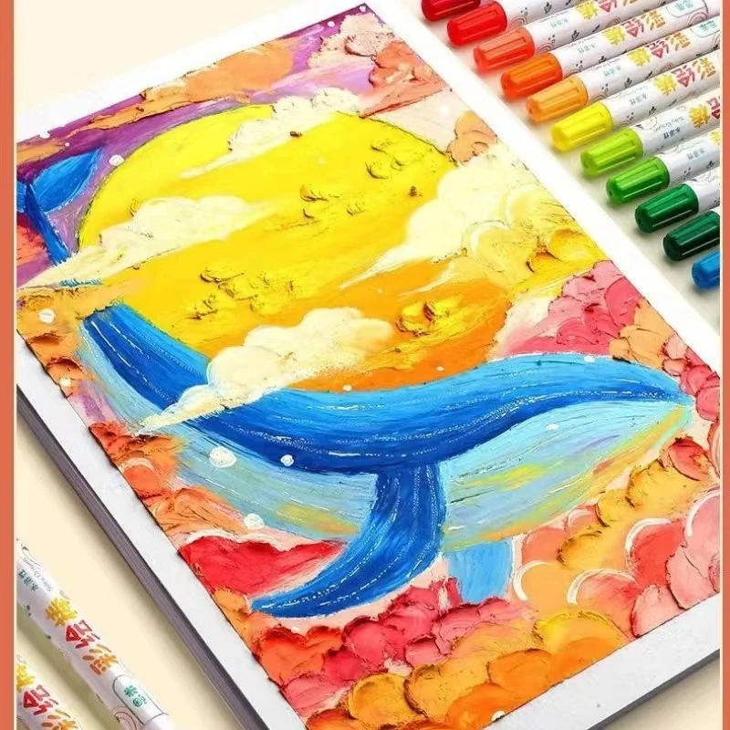 Vibrant Washable Oil Crayons - Safe & Non-Staining Art Supplies, Perfect Festival Gift