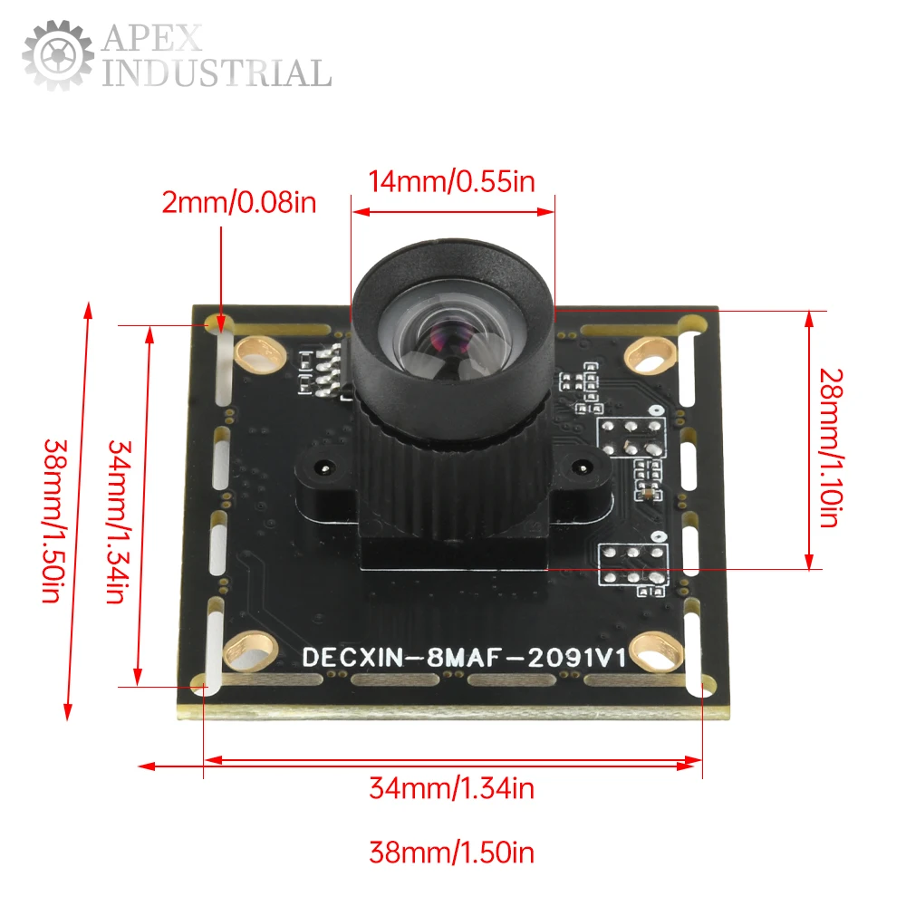 Modulo telecamera HD da 78 gradi IMX179 USB 8MP Obiettivo a fuoco fisso Telecamera industriale senza driver per il monitoraggio della sicurezza Progetti fai da te - immagine 3
