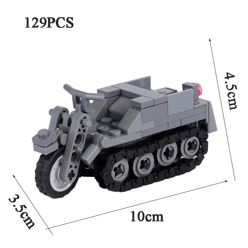 Set Mattoncini Militari Marder III H - 661 Pezzi, Modello Carro Armato Tedesco WW2 Con Cannone Mobile E 3 Minifigure, Per Adulti E Bambini 10+