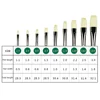 Single-support Paint Brush Flat-headed Pig Bristle Hair Water Gouache Oil Painting Pen Long Rod Art Students Color Art Supplies 6