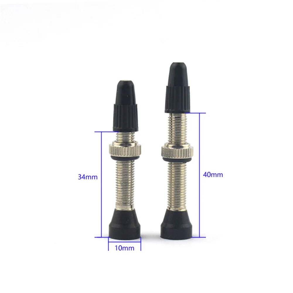 2PCS Bike Tire Valve Core Set 40/60MM Brass Stem Bicycle Presta Tubeless Tire Valve Road Bike MTB Nipple Tool Alloy Cap bicycle valve core tire valve core
