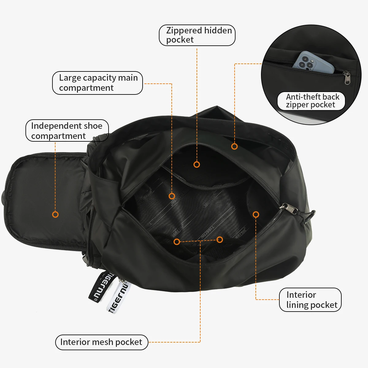 Tigernu Girl Sports Gym Bag Female Travel Duffel HandBags Fitness with Shoes Compartment for Women Light Weight Shot Trip travel bags,duffel bag