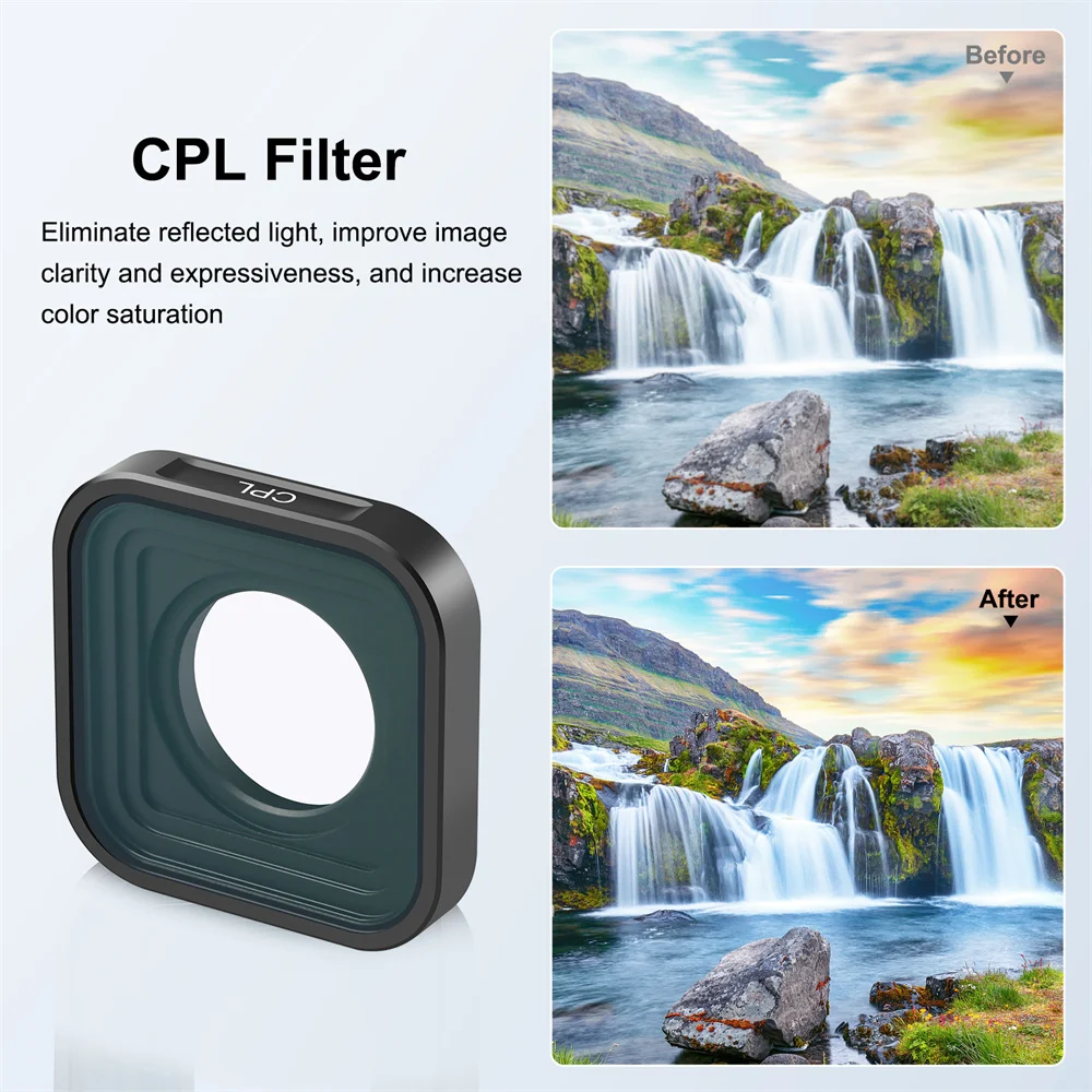 액션 카메라 렌즈 필터, ND CPL ND32 ND16 ND8, Hero11 블랙, Hero11 블랙 미니, HERO10 블랙 카메라 필터
