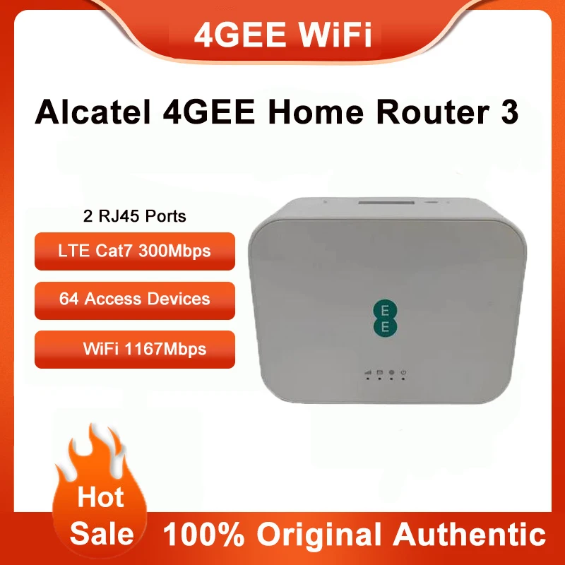 

Unlocked Alcatel 4GEE D412C57 4G Home WiFi Router Dual Band 2.4/5GHz WiFi Sim Card Slot CPE Wireless Hotspot 4G LTE Cat7 300Mbps