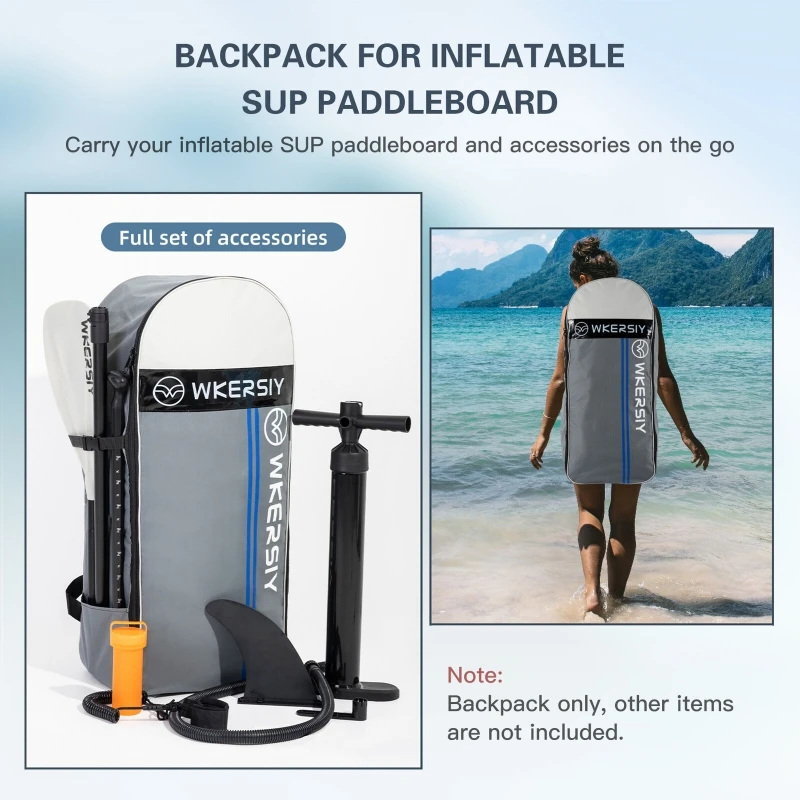Large Inflatable Paddle Board Carrying Bag Free Diving Long Fins Backpack Double Layer Waterproof Surfing & Diving Equipment Bag
