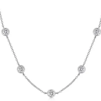 Fashion Luxury Classic Moissanite 2.5 Diamond-set Babysbreath Necklace For Women 925 Silver Party Jewelry Gift