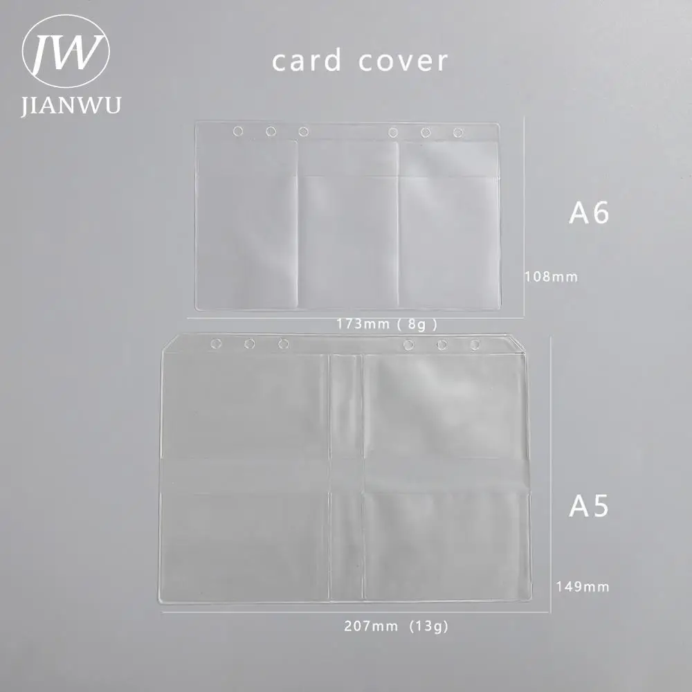 JIANWU A5/A6 Transparent Binder Storage Bag Notebook Journal Stationery Organizer Stationery Storage Box