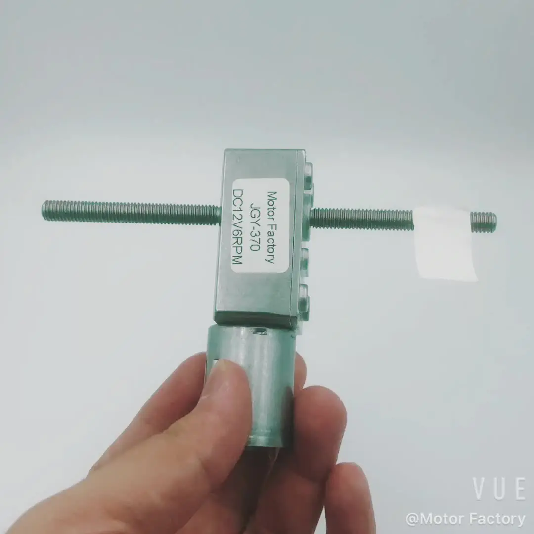 Moteur à Engrenages Réducteur JGY-370 DC12V 10 Tr/min – Arbre Fileté M6 De 50 Mm, Vis Sans Fin Autobloquante