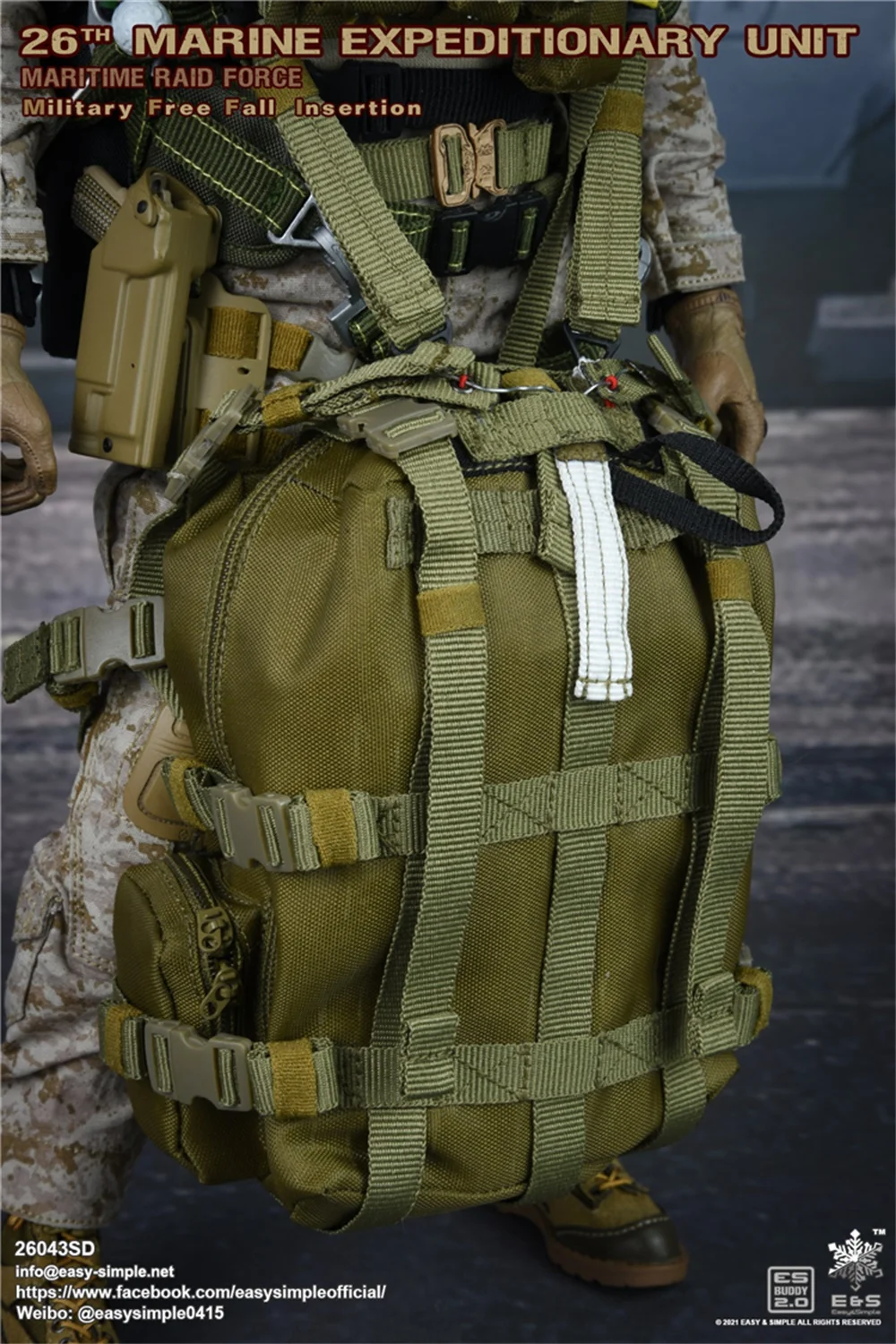 

Easy&Simple 1/6th ES 26043S 26043SW 20643SD Maritime Raid Force Free Fall Insertion Shoulder Skydiving Bag For Collect