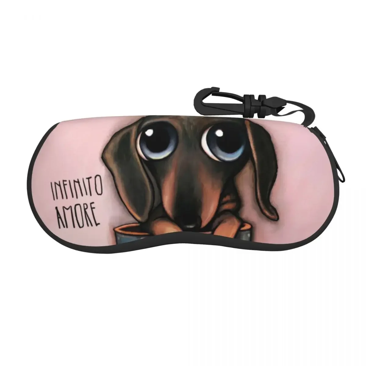 Dachshund Inside Sunglasses Soft Case Neoprene Zipper Badger Dogs Shell Eyeglass Case Box For Glasses