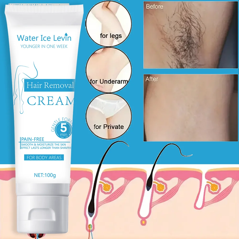 Hair removal cream 5 minutes gentle non-irritating hair removal cream Body arms armpit legs gentle refreshing hair removal 4
