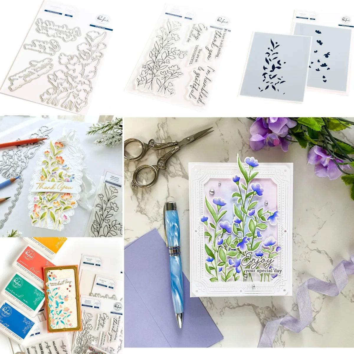 

Grateful Flower Metal Cutting Dies Clear Stamps Stencil for Making Card Scrapbook Embossed Diy Craft Knife Template Decoration