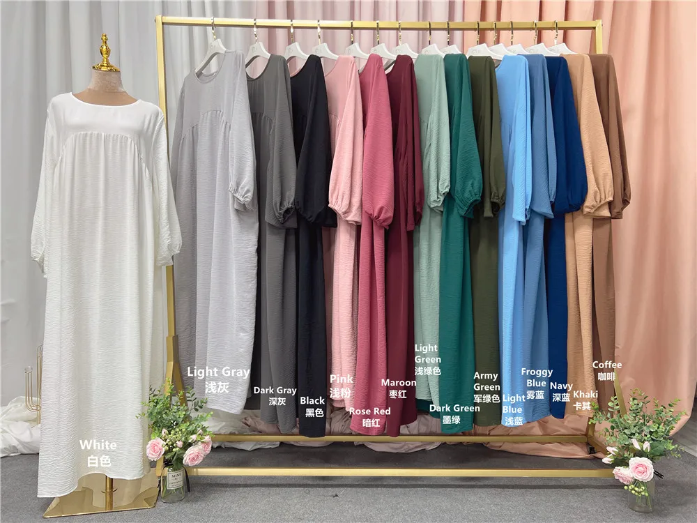 S055c28bc17c74af69c874bb4cf926064t Casual Solid Eid Muslim Dress Women Hijab Abaya Kimono Khimar Dresses Kaftan Kebaya Ramadan Abaya Dubai Long Robe Islam Clothing Mallzona