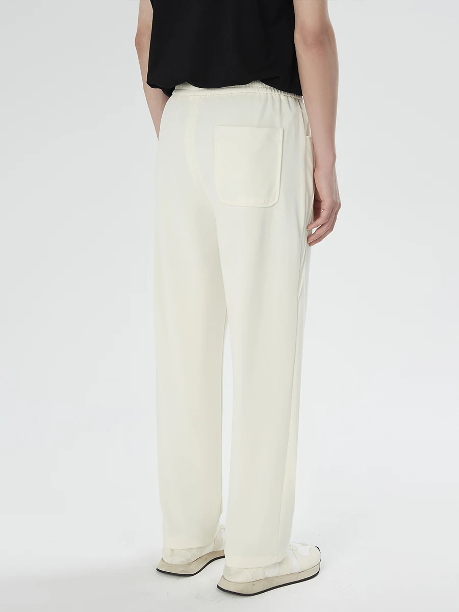 Summer 2024 Thin Breathable Casual Pants Men's Straight Trousers Trendy Male Wide-Leg Pants Solid Color Thin Men's Trousers