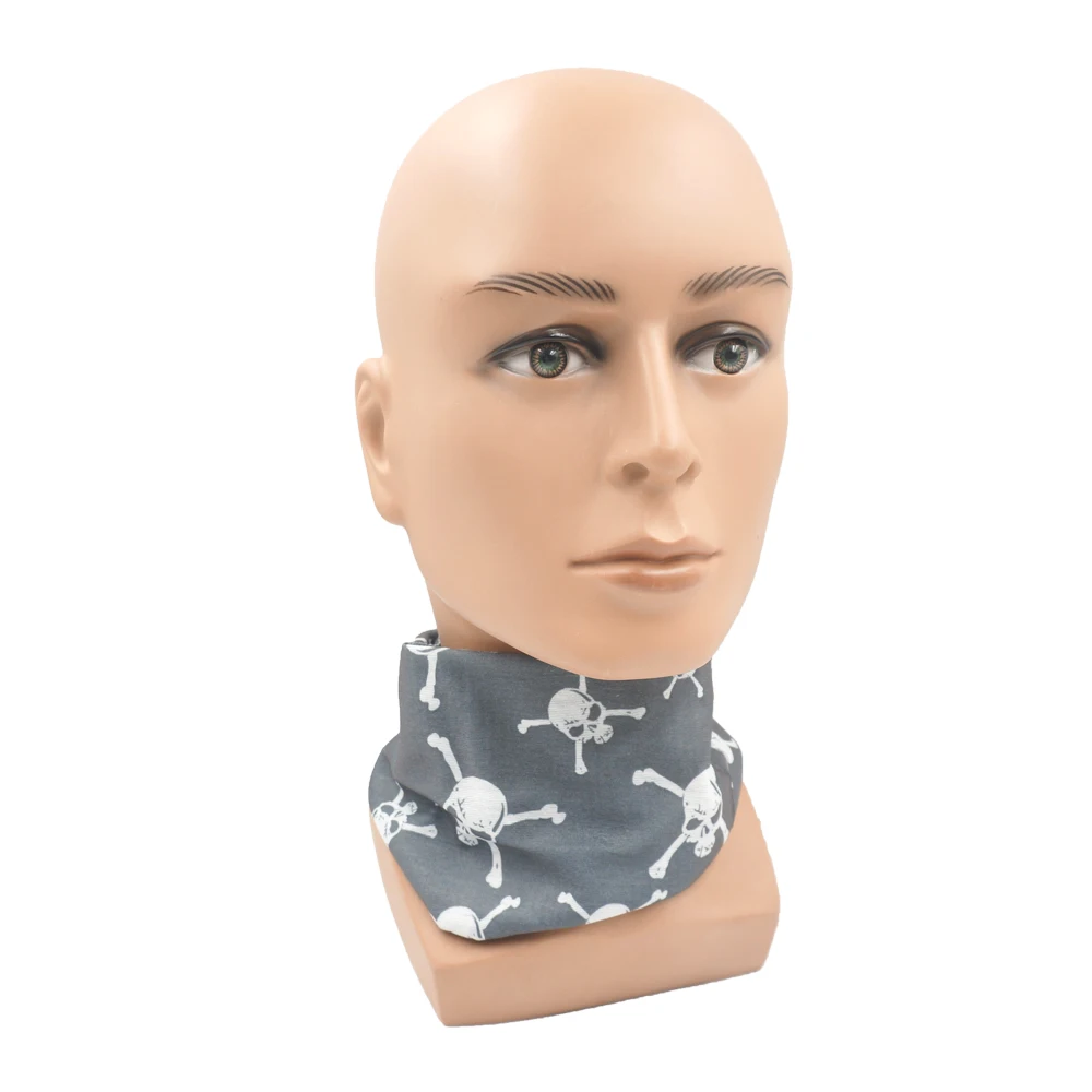 Skull Pattern Seamless Breathable Neck Warmer Gaiter Men Cycling Bandana Women Running Hiking Tube Scarf Sunshield Face Mask