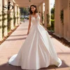 SoDigne Boho Satin Aline Wedding Dresses 2023 Sexy V Nack Lace Blackless Bride Dress Custom Made Sleeveless Bridal Gowns 1
