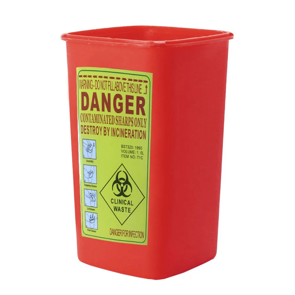 Quilt Container Container Disposal Needle Red Container Sharps Biohazard  Housekeeping & Flat Plastic Storage Bins with Lids