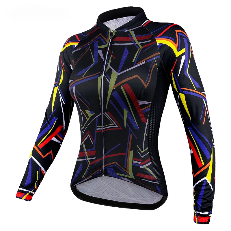 Quick Dry Mountain Bike Jerseys Autumn Spring Breathable Women's Cycling Shirt Long Sleeve Cycling Jersey 4