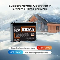 Batterie LiFePO4 Humsienk 12V 100Ah avec BMS 100A intégré, 8000 cycles, pour camping-car/moteur de pêche à la traîne/voiturette de golf/camping/garantie de 2 ans/UL 1973 4