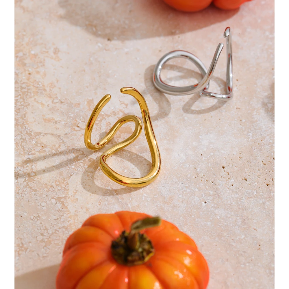 Yhpup Jewelry Stainless Steel Open Ring