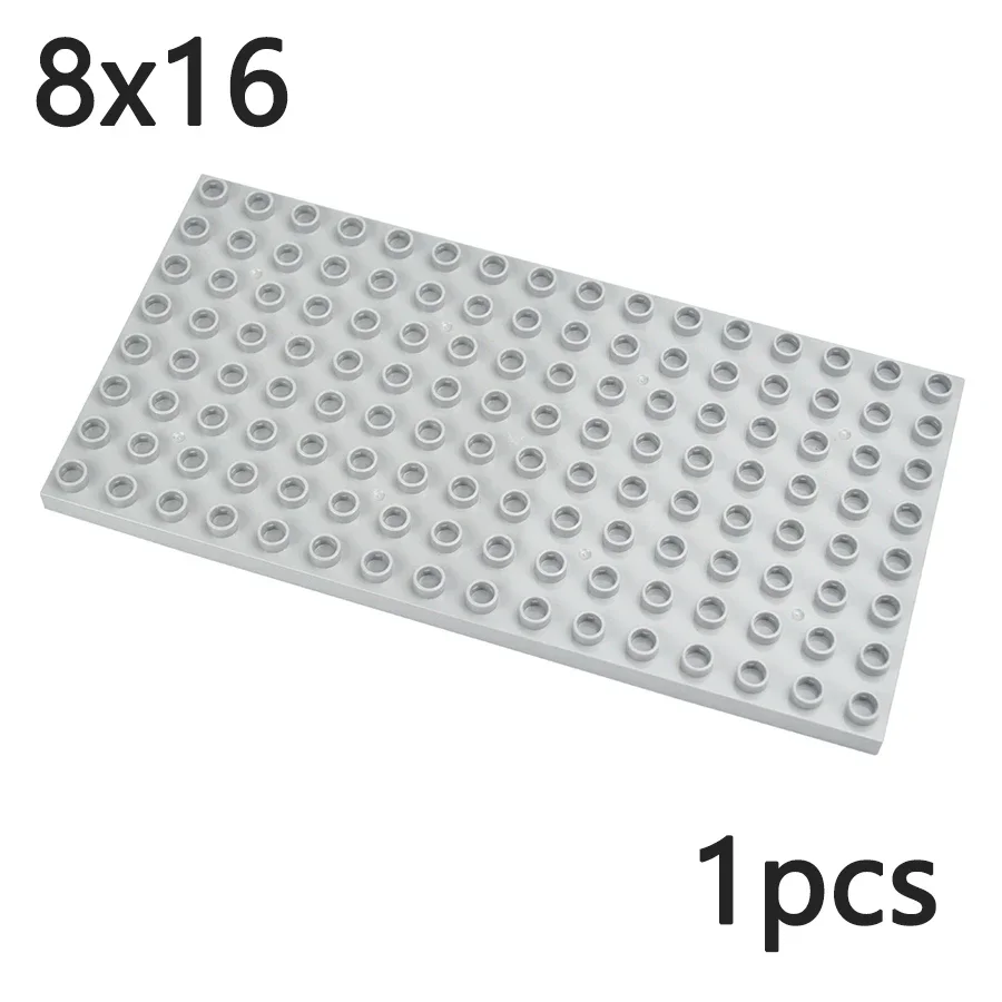 Duploes 8*16 도트 큰 크기 빌딩 블록 양면 플레이트 장난감 DIY 대형 기본 플레이트 플라스틱 벽돌 호환 피규어