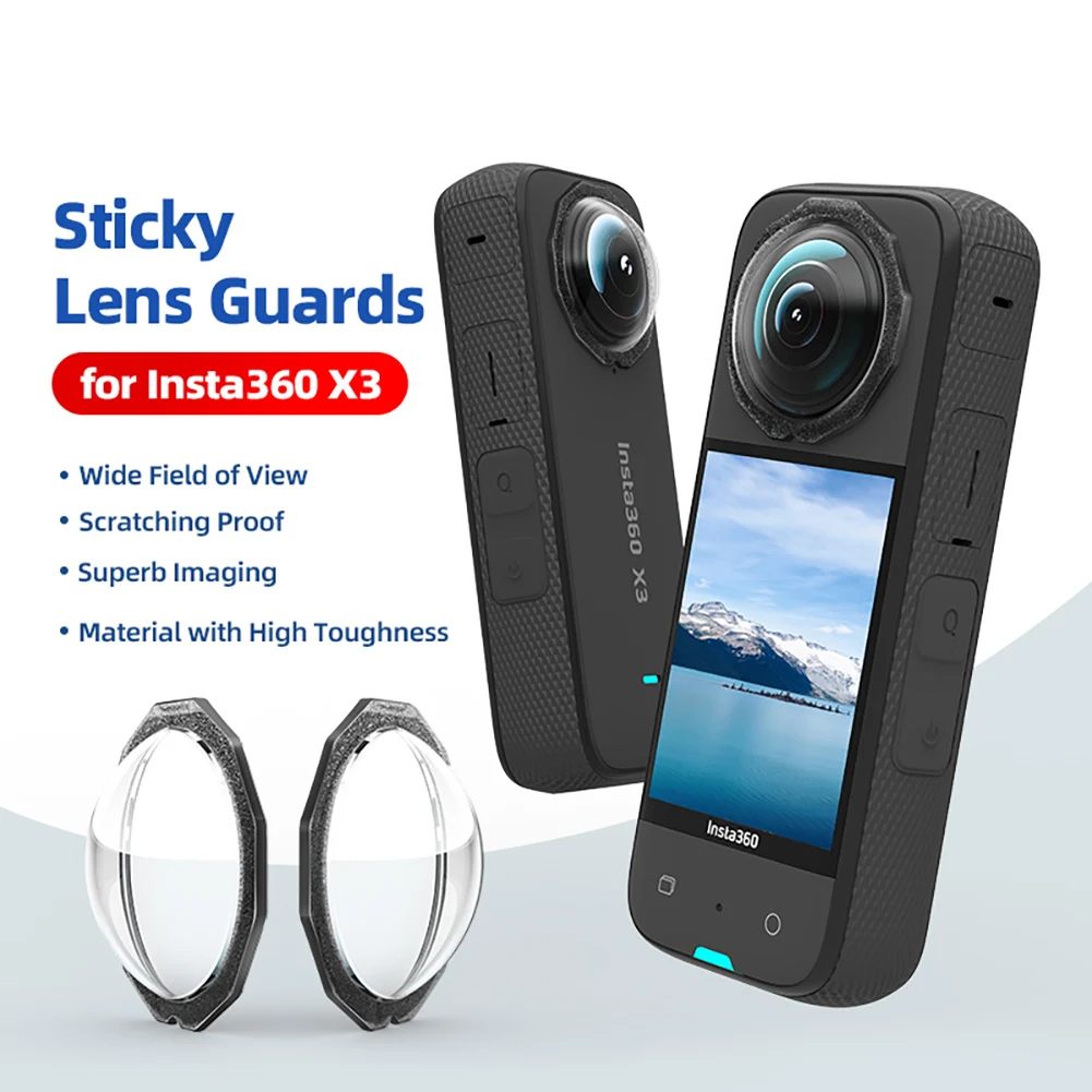 

Adhesive Lens Protector Anti-Scratch Lens Cap Sports Camera Accessories Lens Protector Compatible For Insta 360 X3 Camera