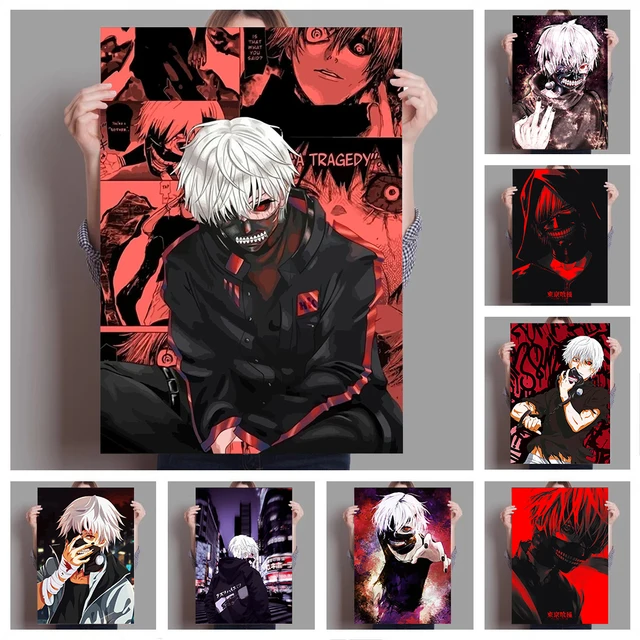 JYQO Best Animes Poster Tokyo Ghoul Ken Kaneki Anime Poster Wallpaper Art  Artwork Japanese Cartoon Poster Decorative Painting Canvas Wall Art Living