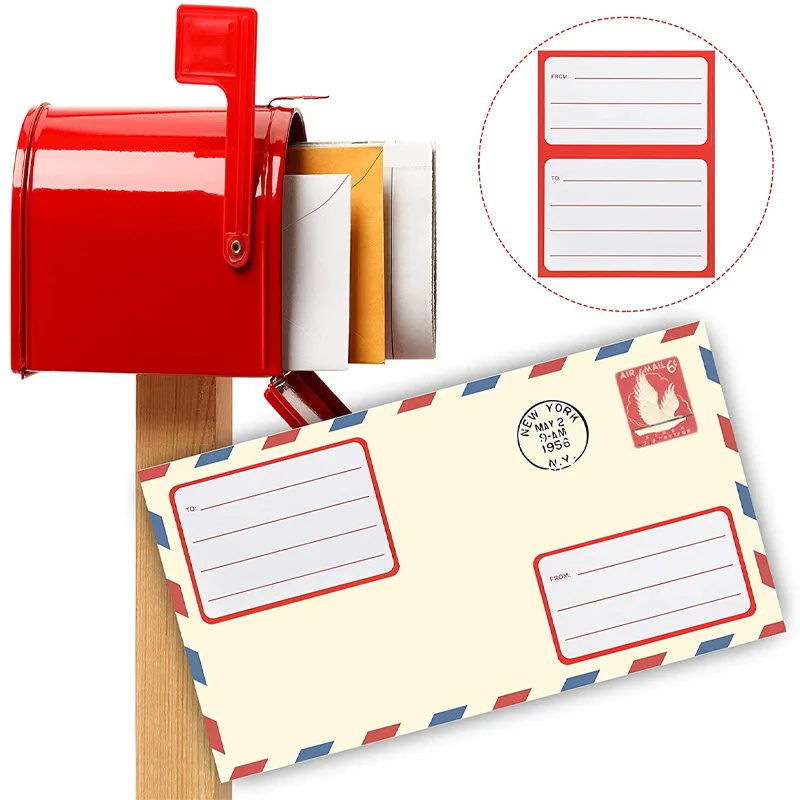 Universal Address Mailing Label Sticker Self-adhesive Handwritten Stickers Mailing Box Envelopes Shipping Labels 50Pcs